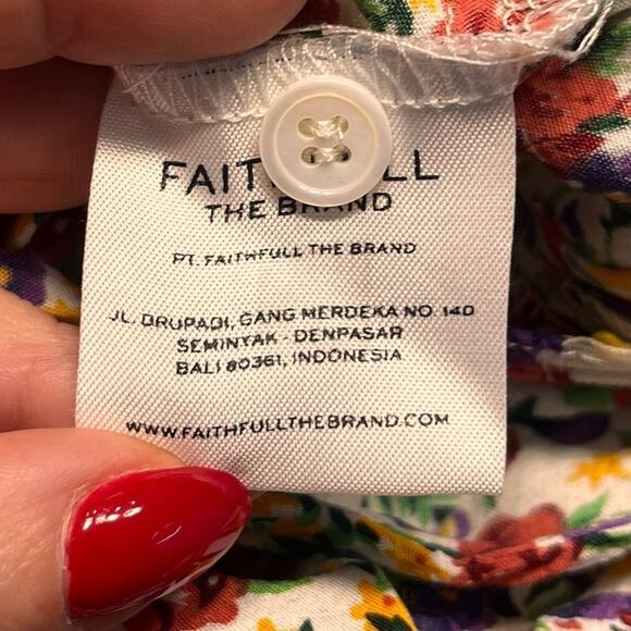 Faithfull The Brand Raphaela Floral Puff Sleeve Mini Dress Size 6 - Picture 9 of 14